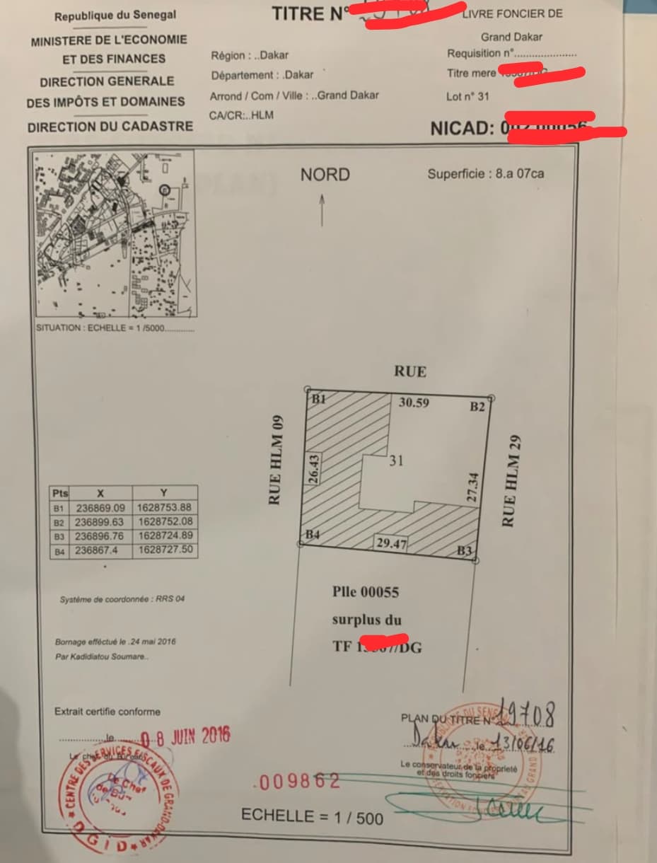 Photo de Terrain avec Titre Foncier Individuel à vendre à Sodida – Dakar
